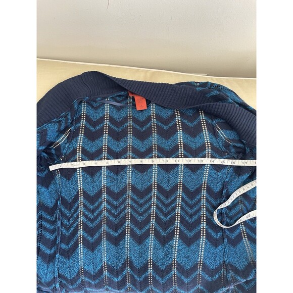 Missoni Target Blue Chevron Size S Long Cardigan Duster Womens Open Front - Picture 4 of 6